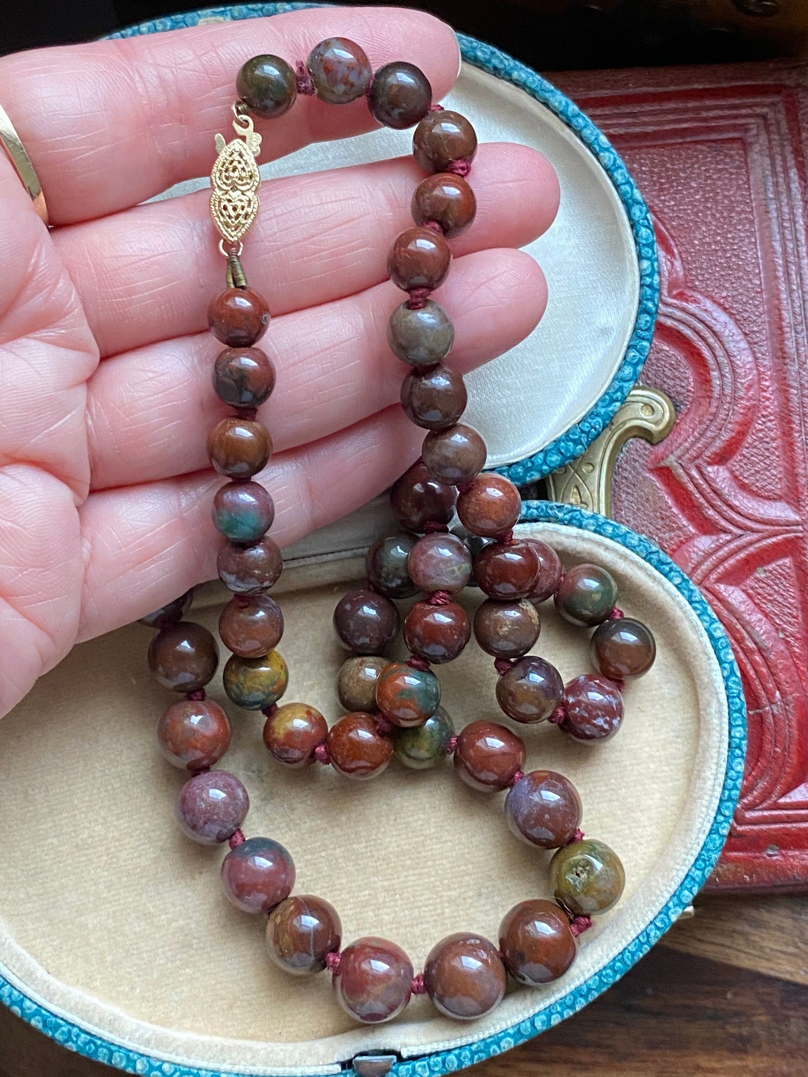 Unusual Antique /vintage Specimen Agate Bead Necklace 14ct - Etsy Sweden