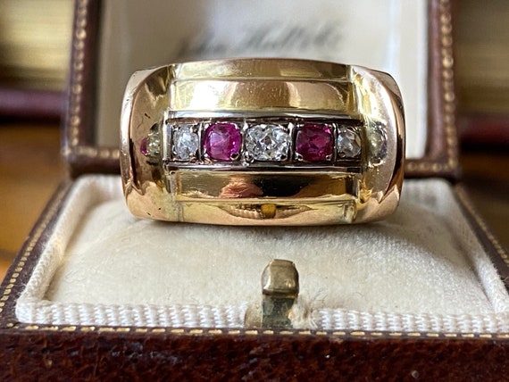Stunning antique art deco 750 18ct Gold diamond a… - image 3