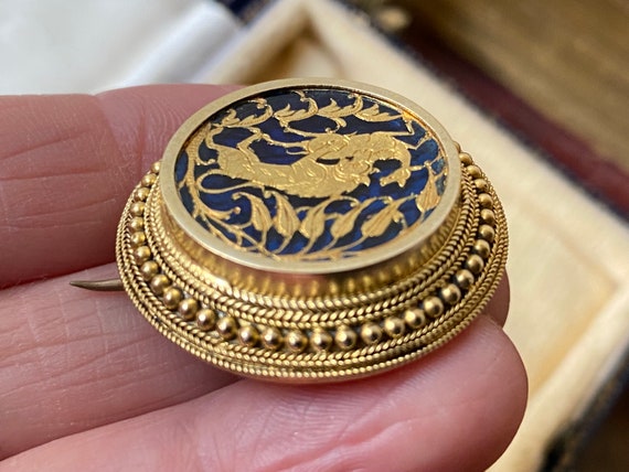 Stunning unusual Antique Victorian 9ct gold & blu… - image 6