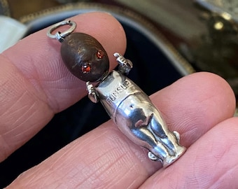 WW1 Fumsup Good Luck Charm. Silver and Wood 'touch Wood' Lucky