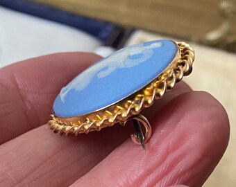 素晴らしいアンティーク 375 9ct ゴールド ウェッジウッド ジャスパー
