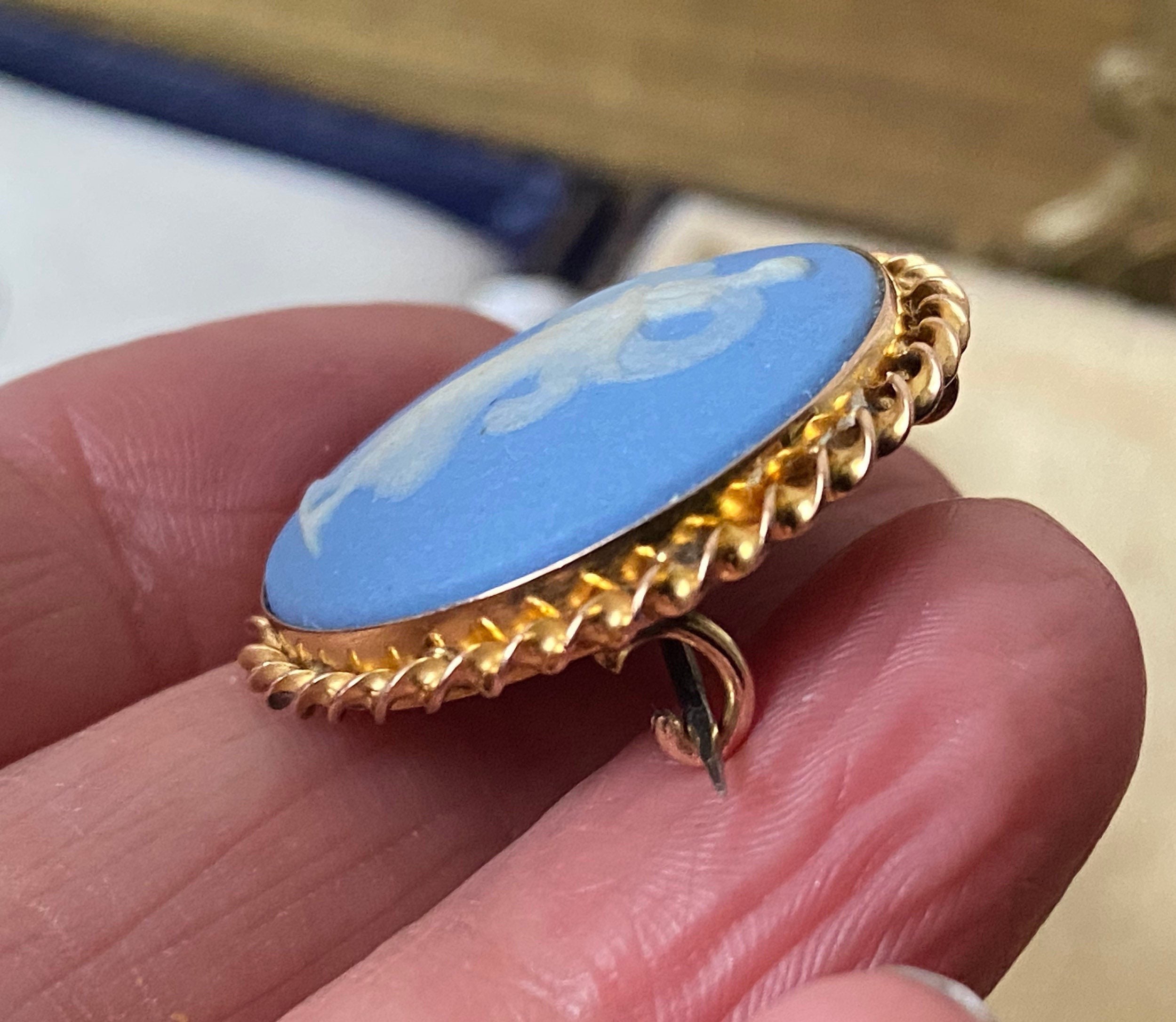 　ウェッジウッド　9金　ゴールド　375　K9　カメオペンダント 素晴らしいアンティーク 375 9ct ゴールド ウェッジウッド ジャスパー