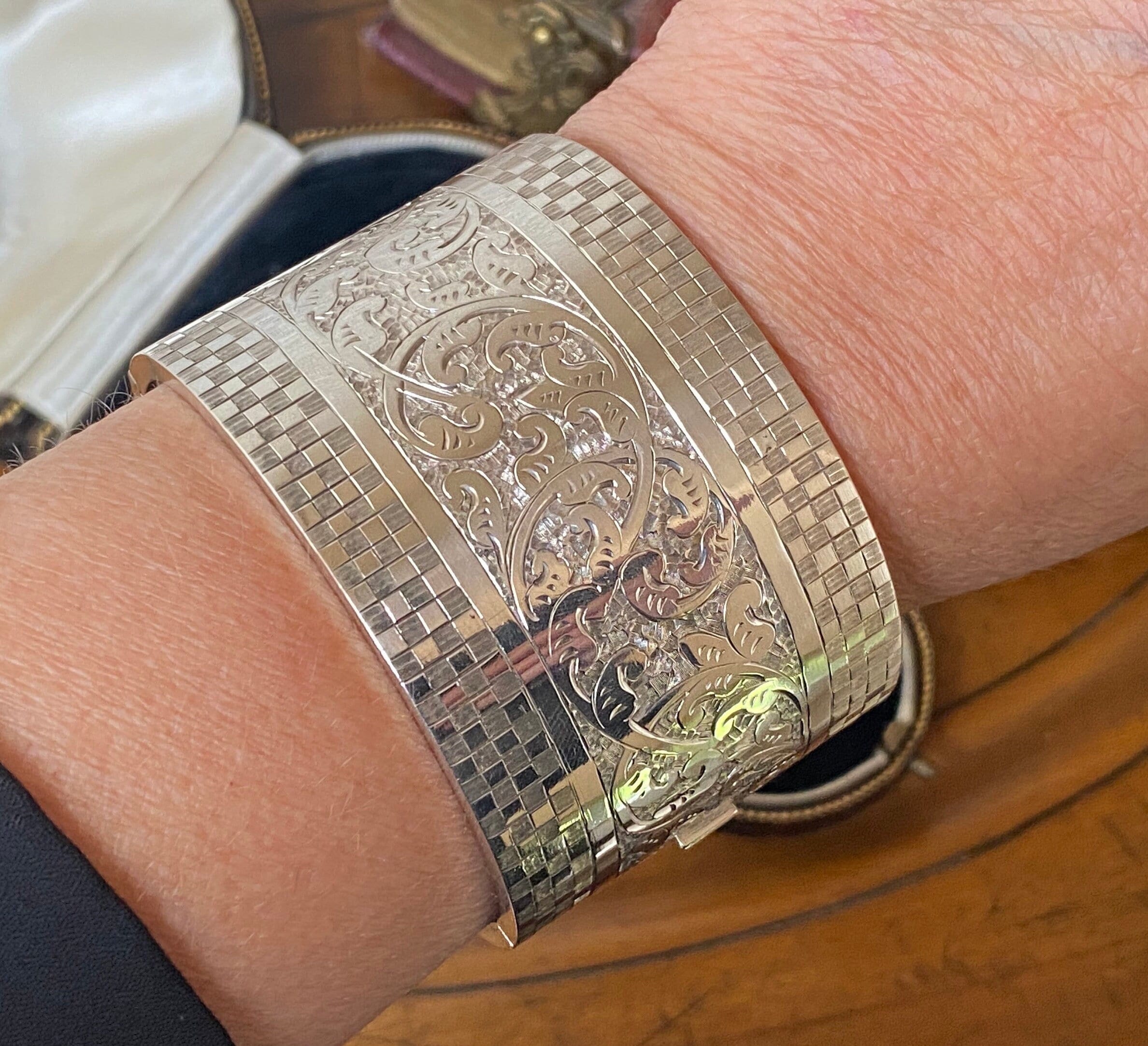 Stunning Antique Victorian /edwardian Sterling Silver Wide