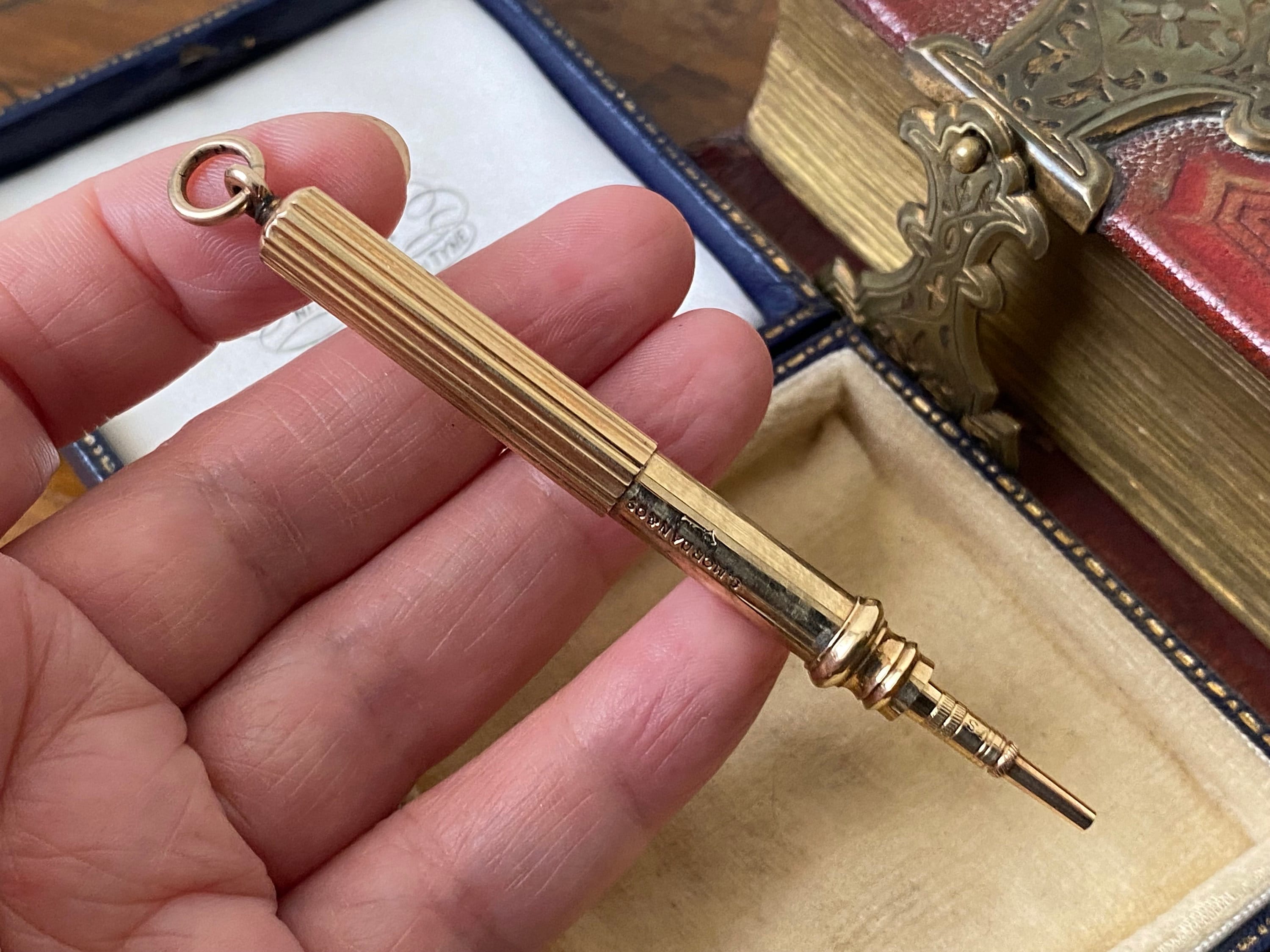 Sampson Mordan 9金 ペンシルホルダー Art Deco 1930s 17.4g 9K Yellow