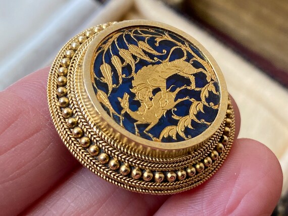 Stunning unusual Antique Victorian 9ct gold & blu… - image 9