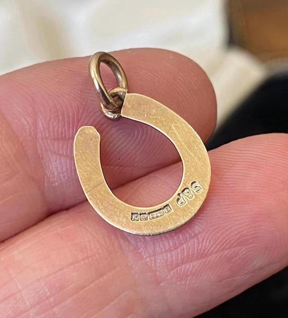 Vintage English hallmarked tiny solid 375 9ct gol… - image 2