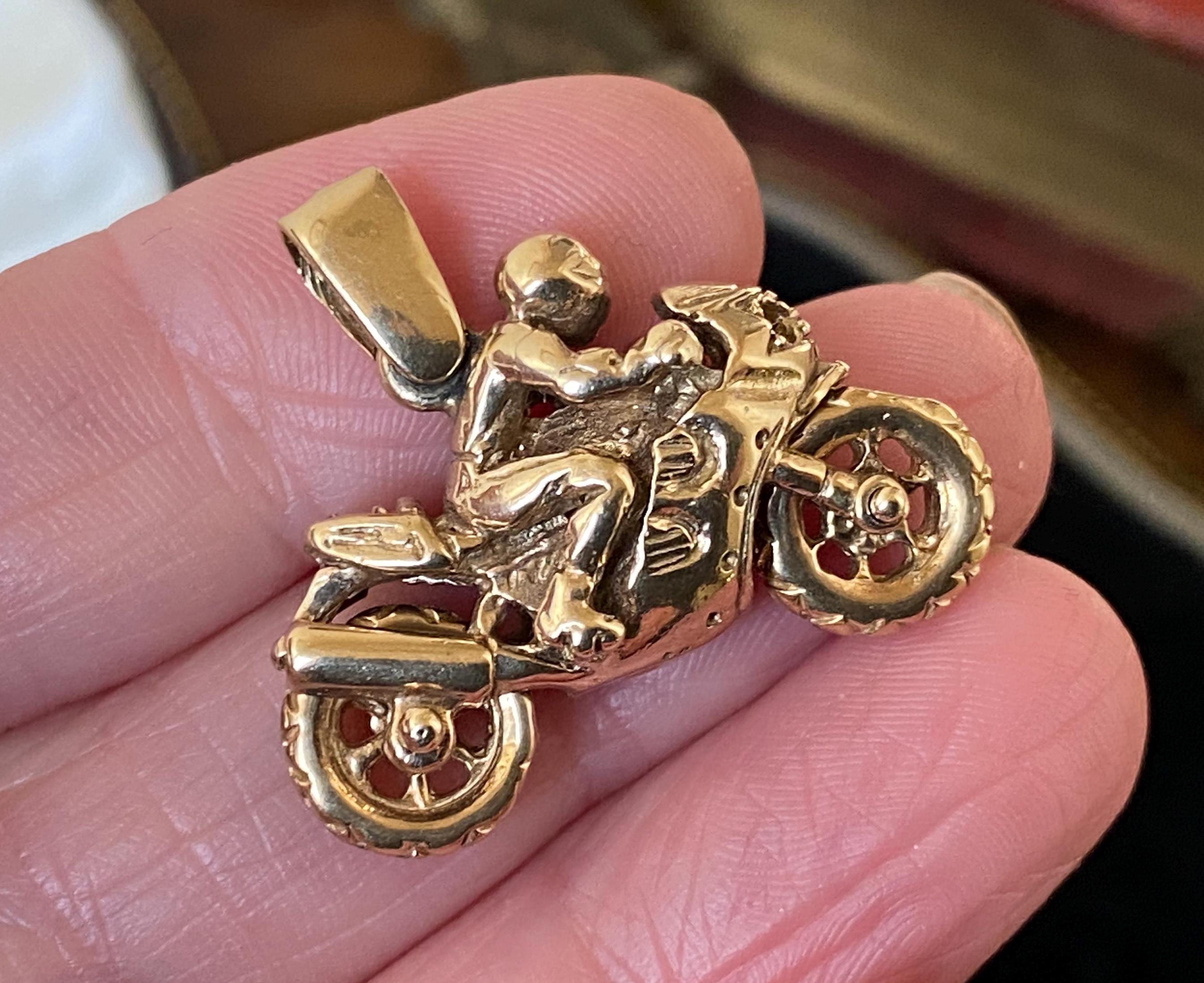 Gold motorcycle charm best sale