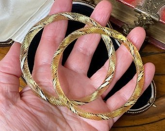 Two Beautiful Unusual Antique Edwardian Yellow Candy Cane Twist