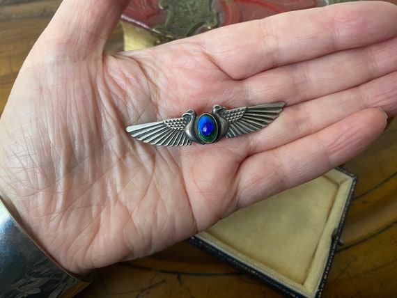 Stunning Antique Art Nouveau 800 silver winged pe… - image 10