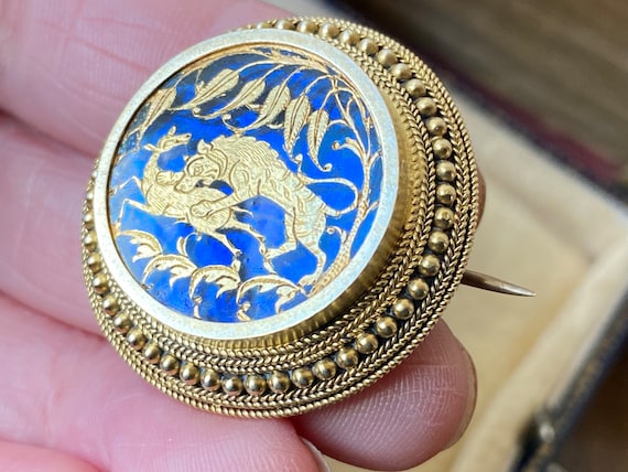 Stunning unusual Antique Victorian 9ct gold & blu… - image 8