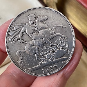 Unusual Georgian 1822 king George IV / IIII sterling silver george and the dragon full crown coin brooch /pin