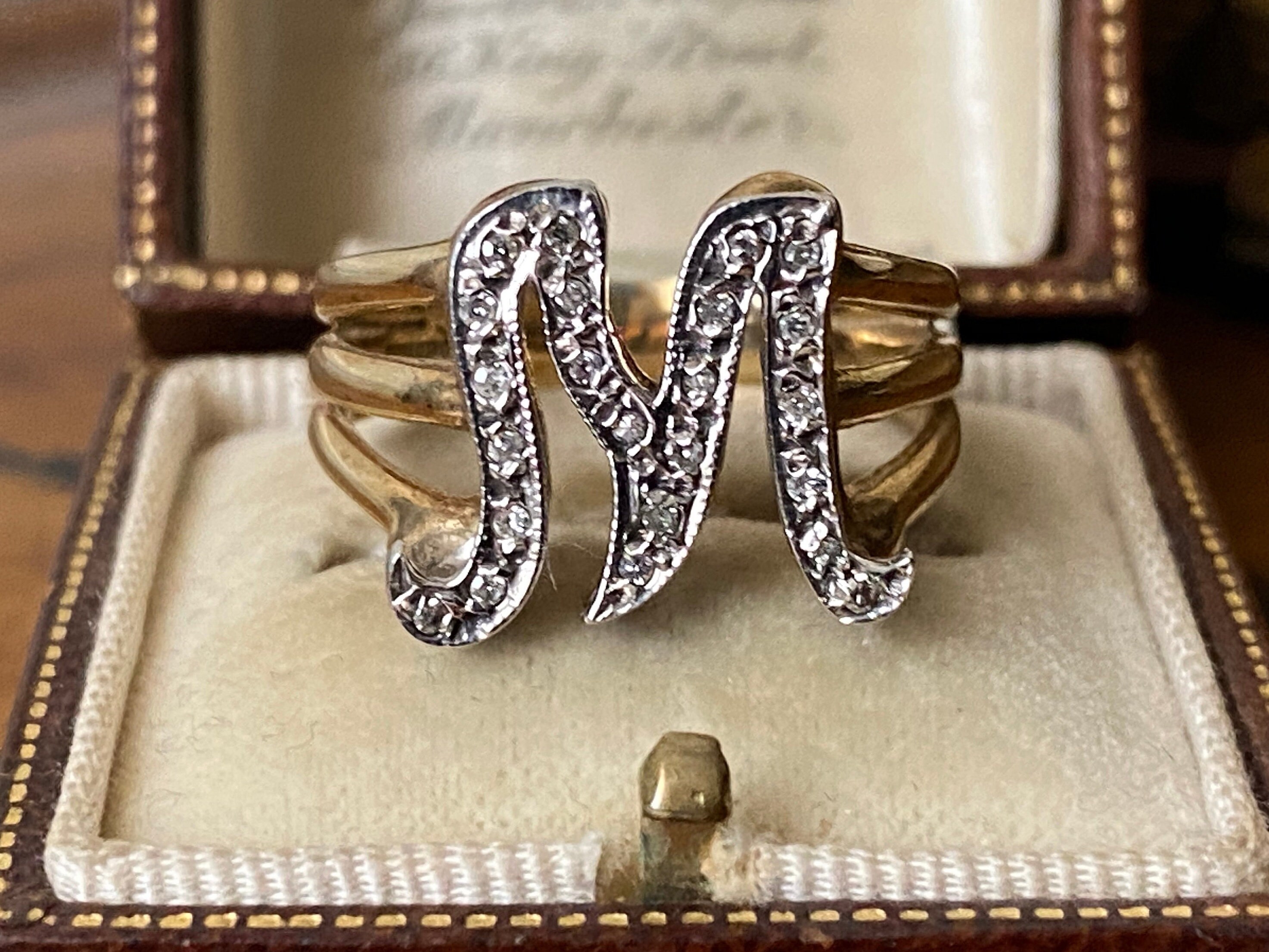 M letter ring | Gold rings fashion, Gold ring designs, Fashion rings