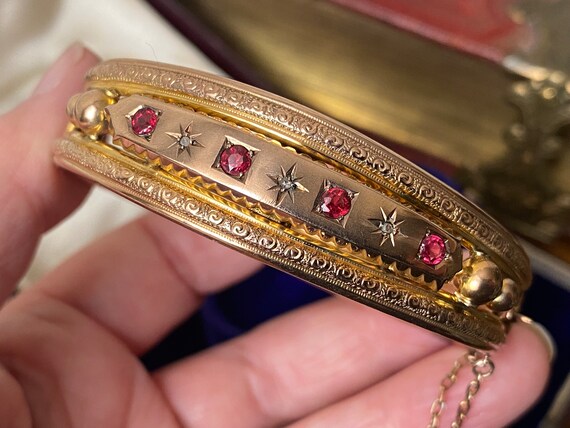 9ct gold ruby and diamond bracelet clearance
