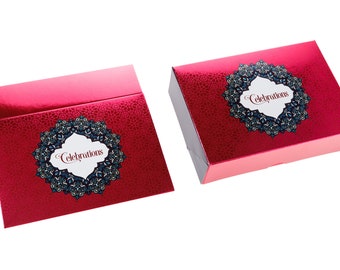 Red mithai boxes, Indian sweet boxes wedding favours, empty sweet boxes