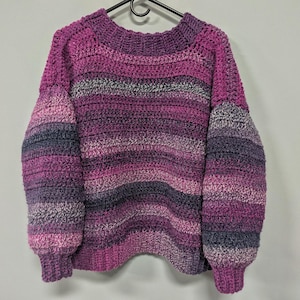 エイチシーエーイー HCAE MIXED COLOR STRIPED KNIT TOP （PURPLE） Deana Knit Jumper Purple Stripe – VRG GRL