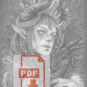 Elysian PDF-Graustufen-Einzelseite zum Ausmalen