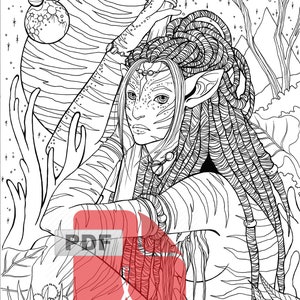 Na&#39;vi coloringpage PDF Single Lineart