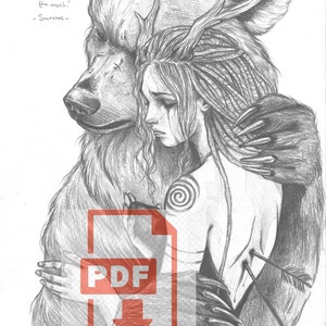 Bärenliebe PDF-Graustufen-Malseite 3 Töne