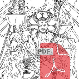 Wheel of the Year : Beltane PDF lineart