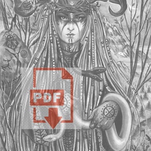 Petroglyph Grayscale PDF coloring page 3 tones