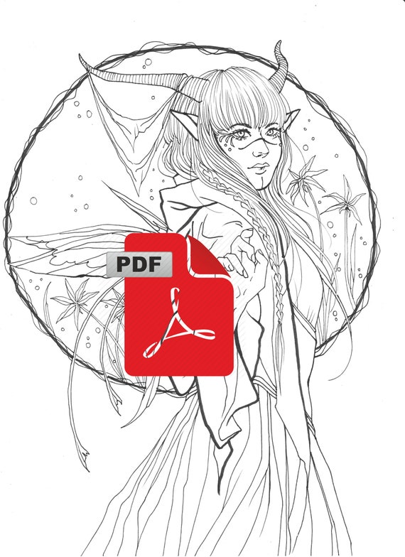 Enchantment Lineart single PDF coloring page | Etsy