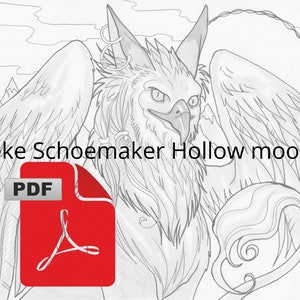Gryphon grayscale Single PDF coloring page