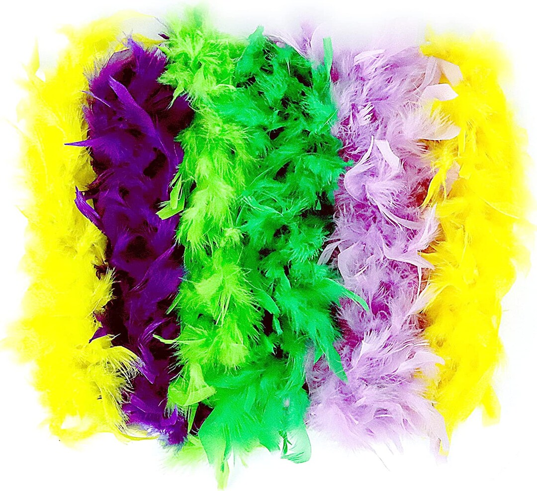 Mardi Gras Feather Boas 6 Pack of 6 Feet Long Boas With Etsy