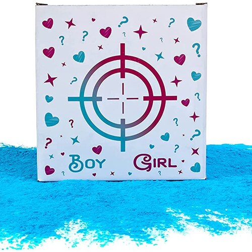 Gender Reveal White Target Ball Pink & Blue Kit Powder 6 Etsy