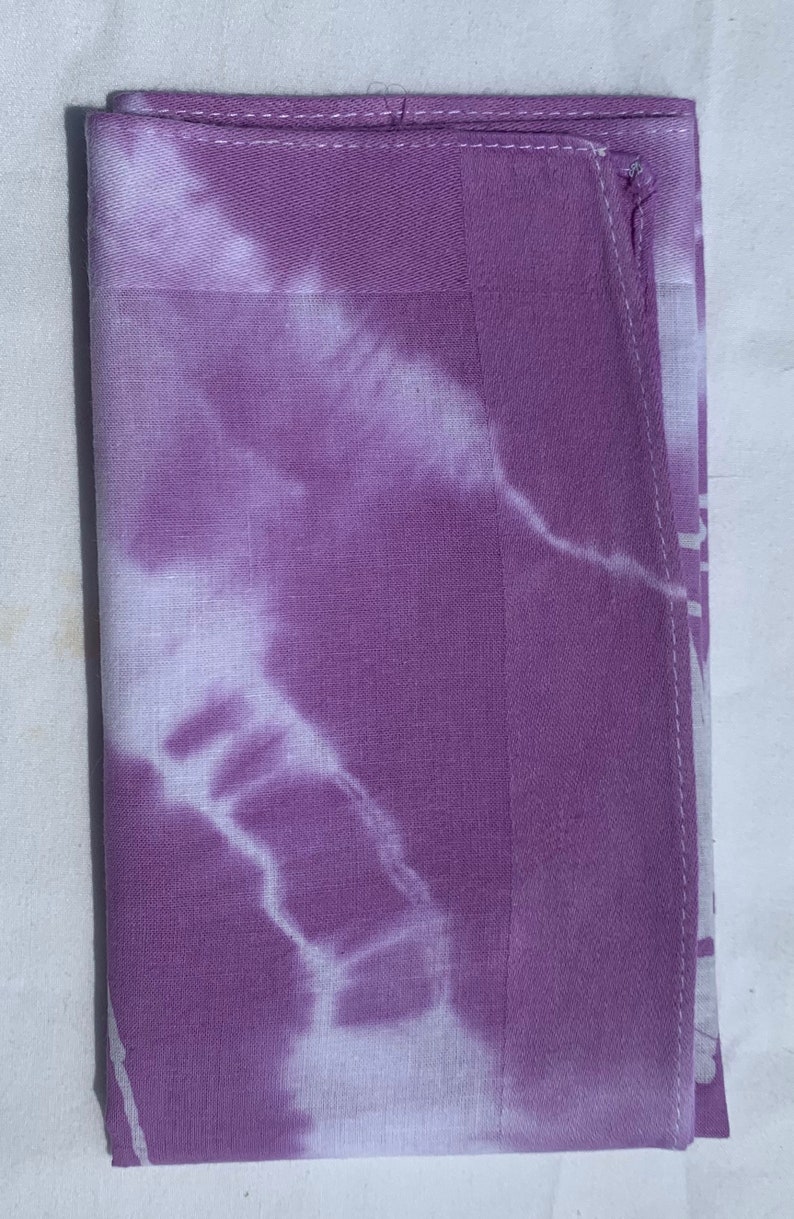 Batik Tie Dye Mandala purple /& white handkerchief
