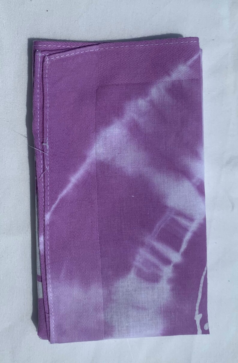 Batik Tie Dye Mandala purple /& white handkerchief