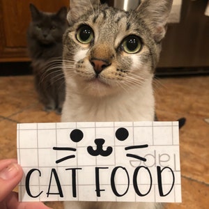 Cat Food Vinyl Sticker - Lettering decal - Pantry Label