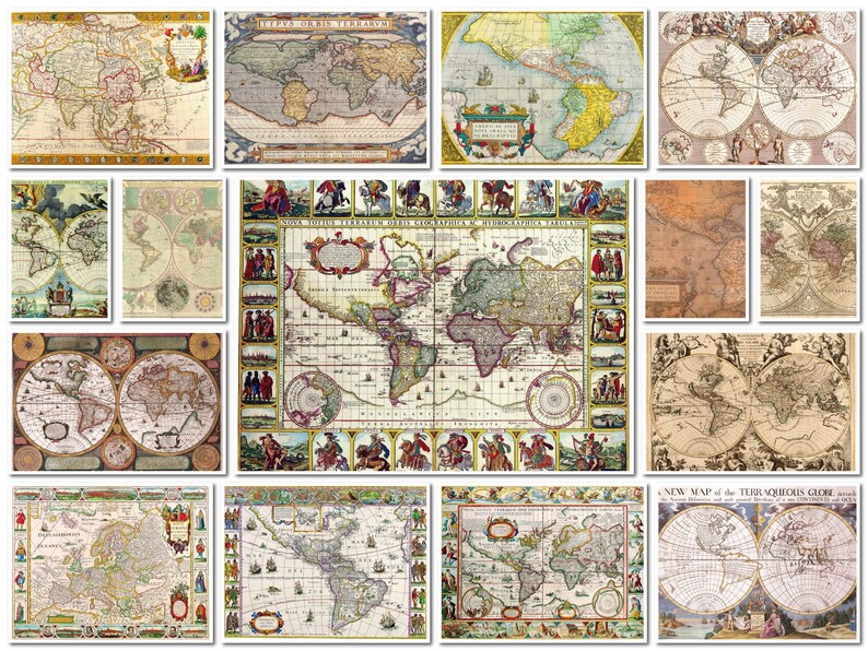 World Map With Countries, Old World Map Wall Art, Montessori World Map ...