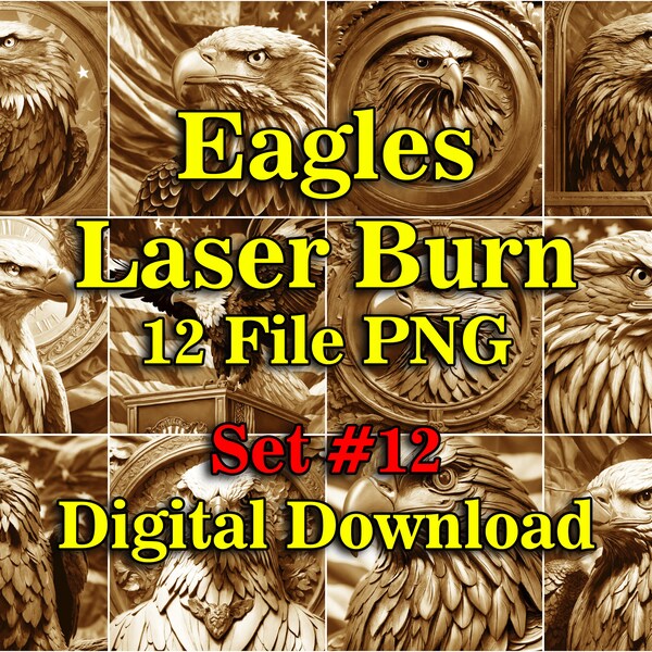 Laser Burn Png, Eagle Glowforge, Eagle Laser File, Usa Flag Laser, Eagle Wood Wall Art, Eagle Laser, Lightburn Libraries, 3D Illusion