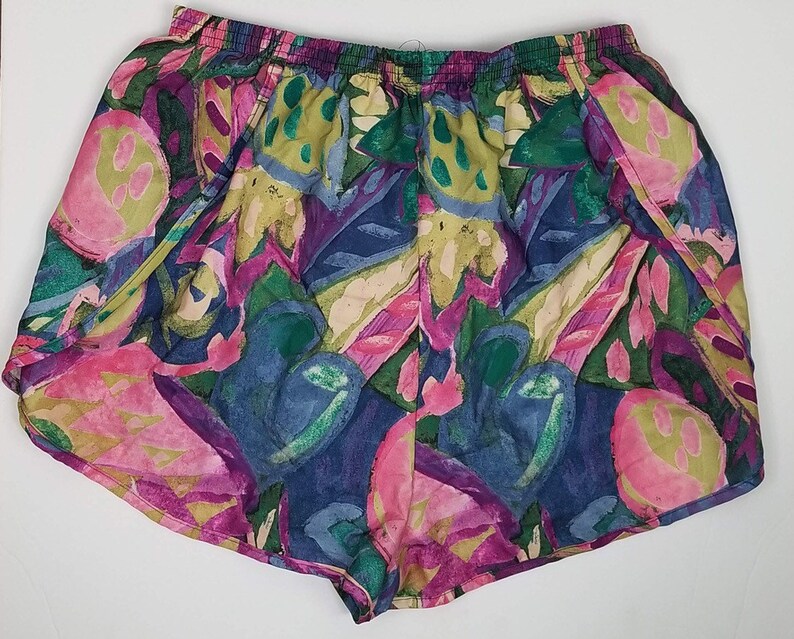 Vintage Moving Comfort Lined Floral Athletic Running Shorts Etsy