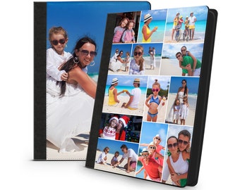 Peronalised Photo Collage iPad Cover Custom picture Leather Flip Case Single Photo Father’s Day Gift Logo Text Image Printed 10.2 10th 11th.