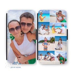 Personalised Phone case Single/Collage Photo Leather Flip Phone Case Cover for Apple iPhone, Samsung, Huawei