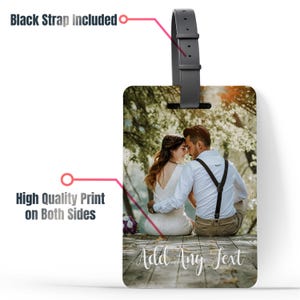 Personalised Photo Tag Leather Luggage Tag |Custom Photo | Name | Personalized Picture | Logo | Travel | Baggage Tag | Holidays | Vacation.