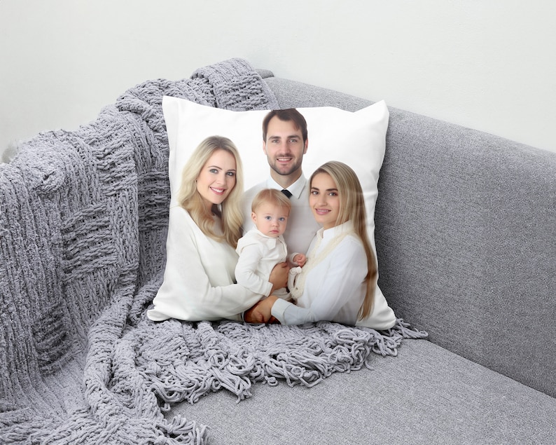 Personalised/Personalized Pillow/Cushion Covers. Add Customised picture/photo/image also any initial/name/text on pillow cushion/cover. image 3