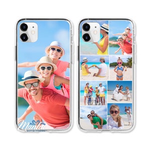 Personalised/Custom Single/personalized/Collage Photo Case Hard Rubber Clear Phone Case Covers for Apple iPhone and Galaxy Samsung Huawei.