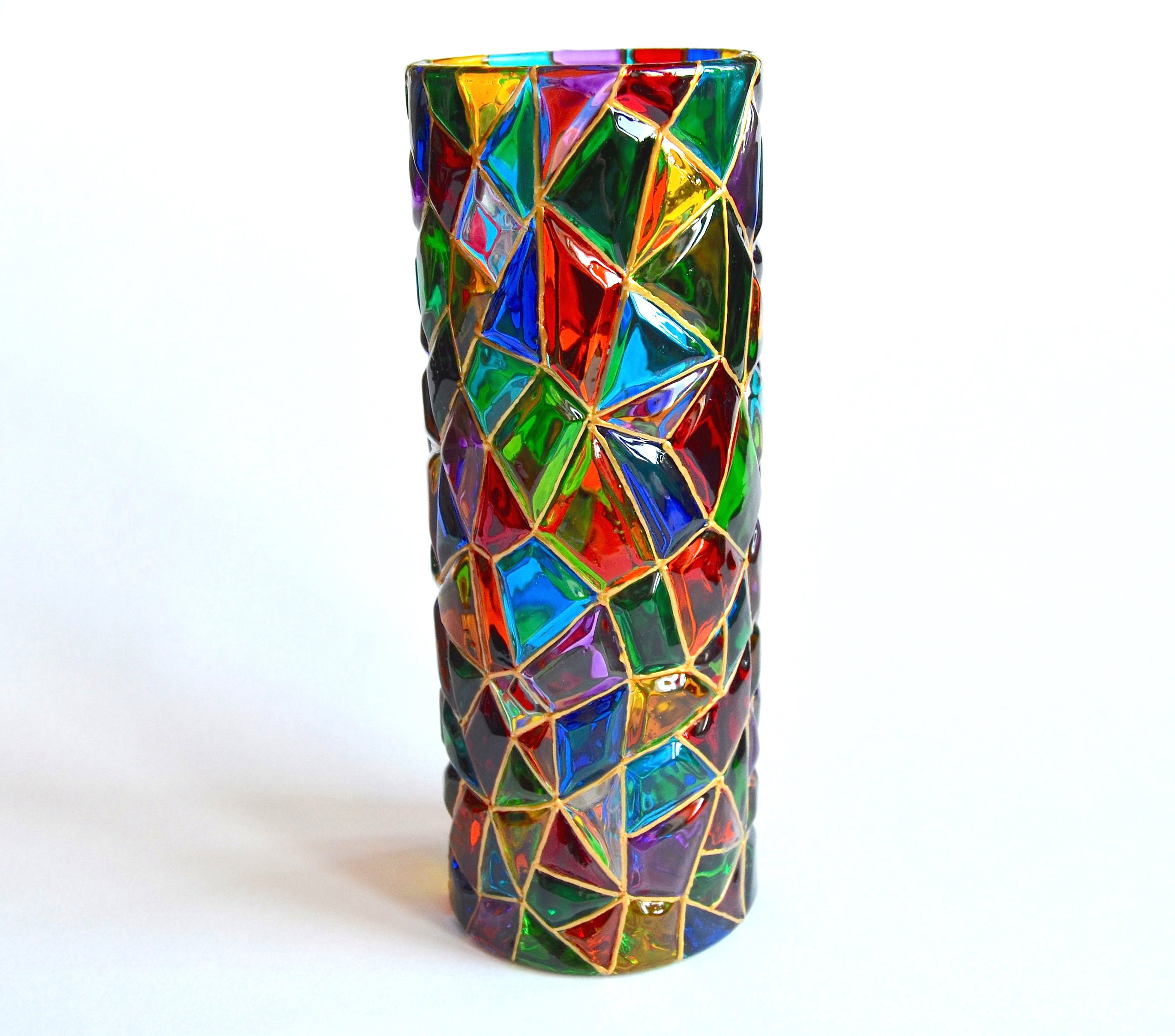 Glass vase Green vase Colorful vase for new home gift Etsy