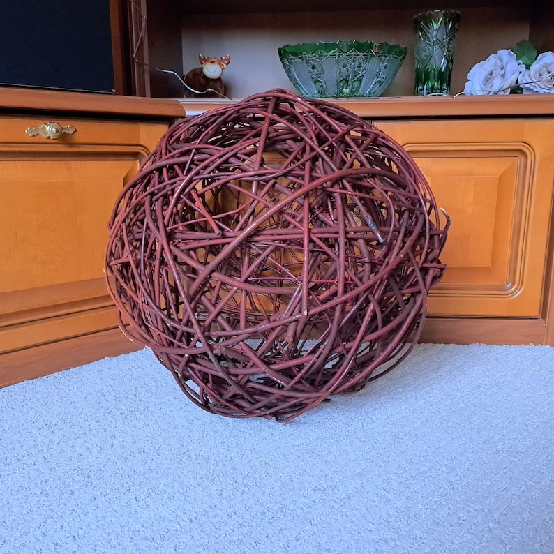 Large 45 Cm Decorative Ball Made of Willow Incl. 50 LED Light Chain
