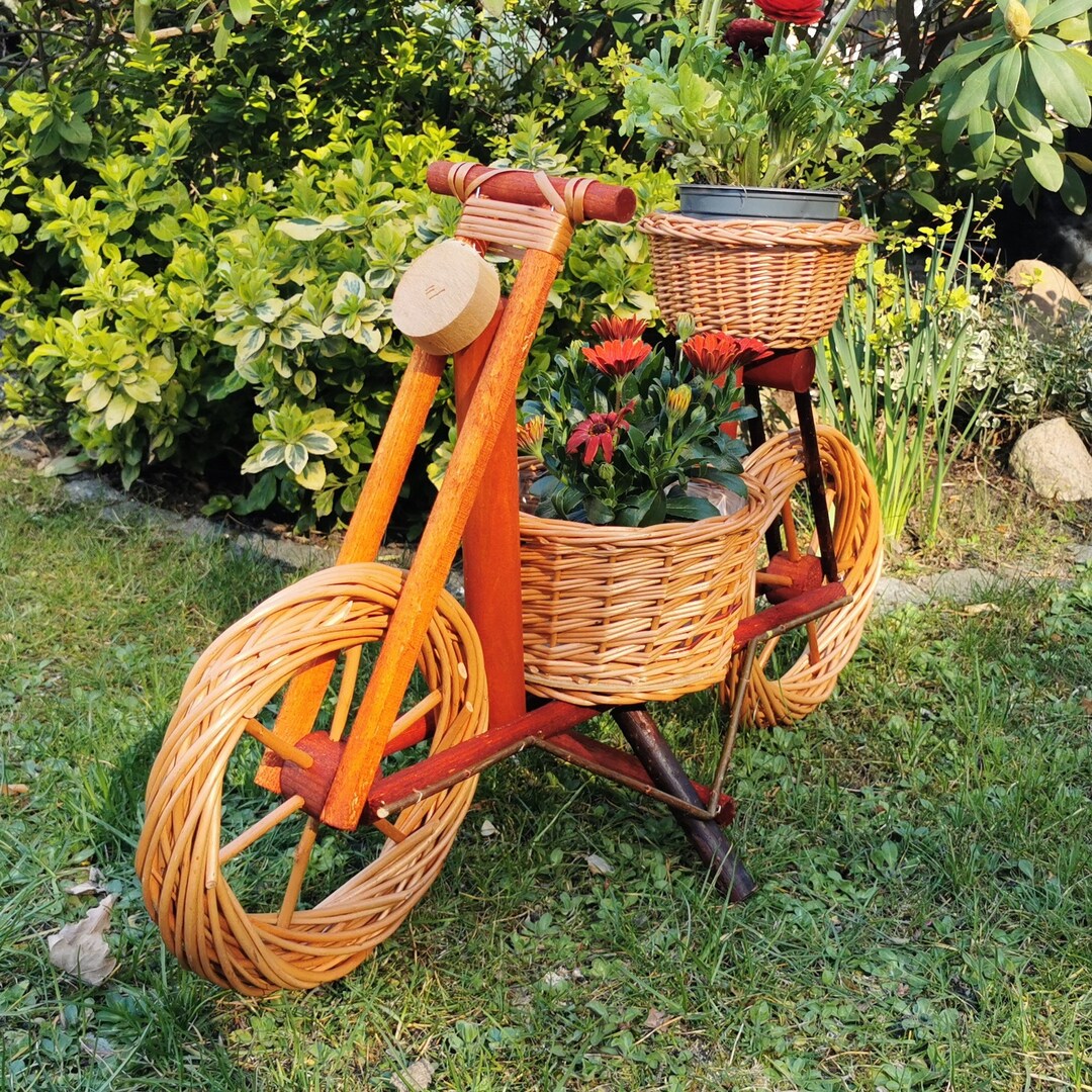 Decorative Bicycle, Motorcycle Made of Wickerwork, Rattan, Handwoven