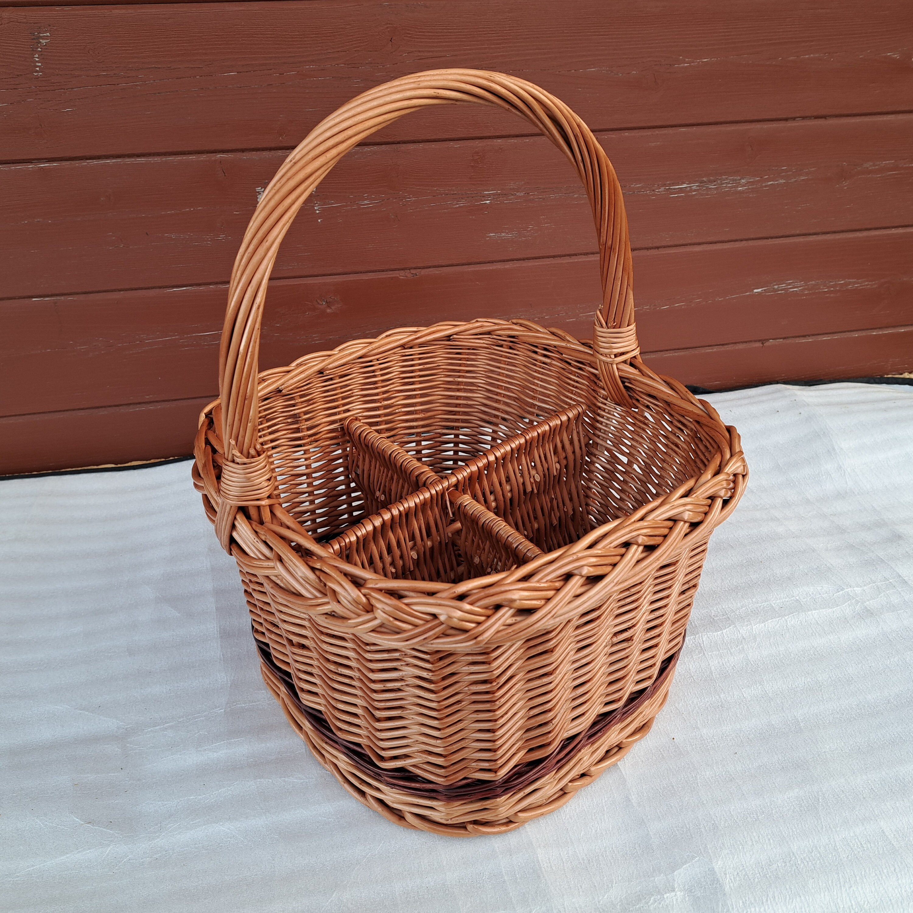 Panier à Bouteilles En Osier Naturel Pour 4 Bouteilles - Transport Et Rangement, Décoration Maison - 5
