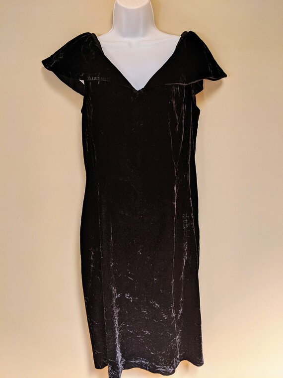 black velvet knee length dress