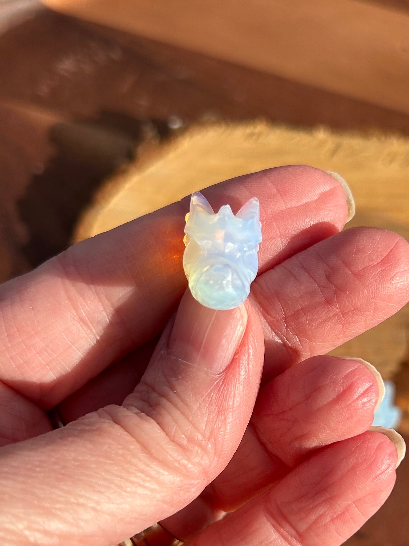 Opalite Dragon Head or Gargoyle Crystal Mini Carving Crystals Stone