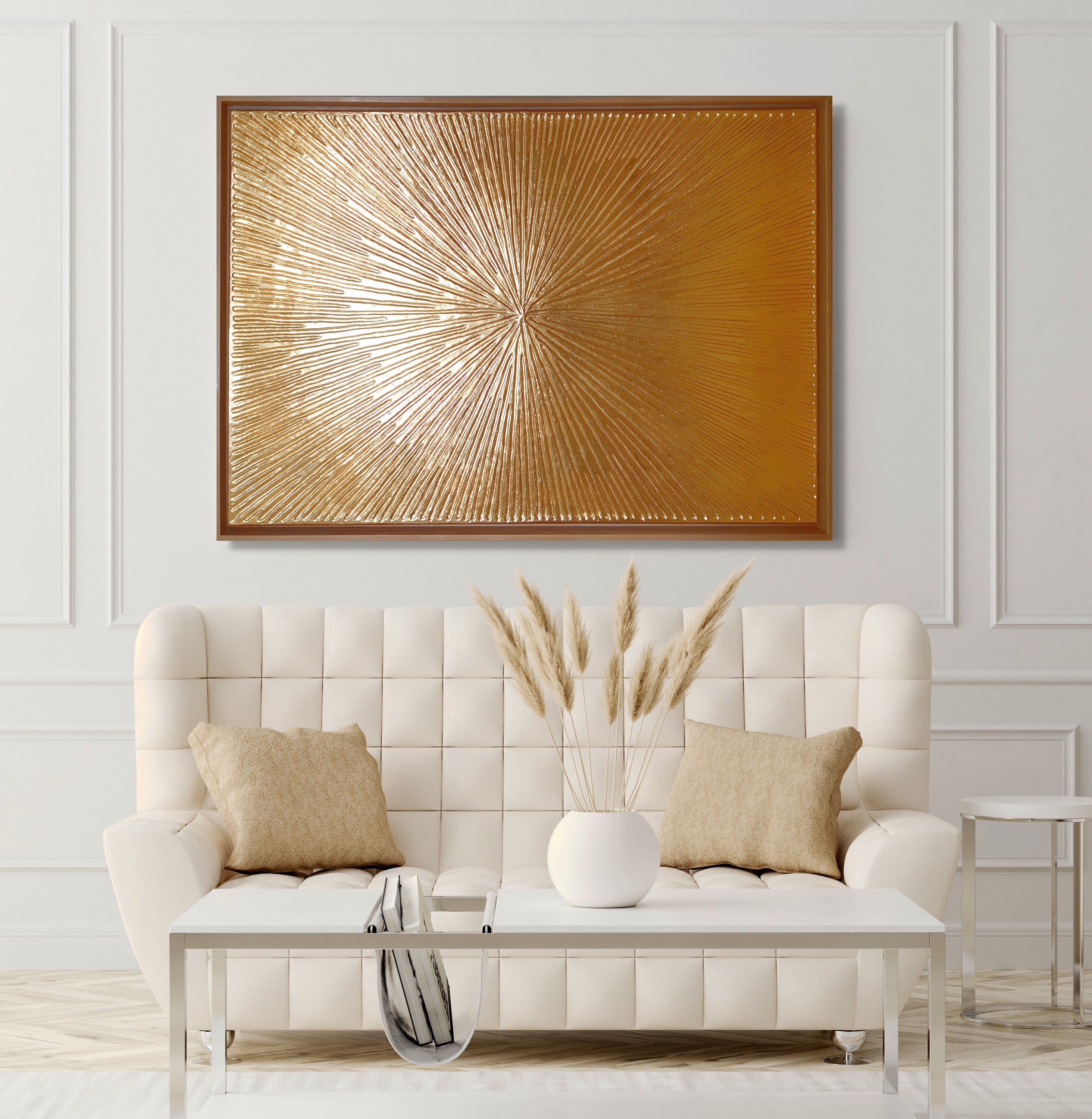 Gold Leaf Painting Angel Wings Wall Decor Oversize