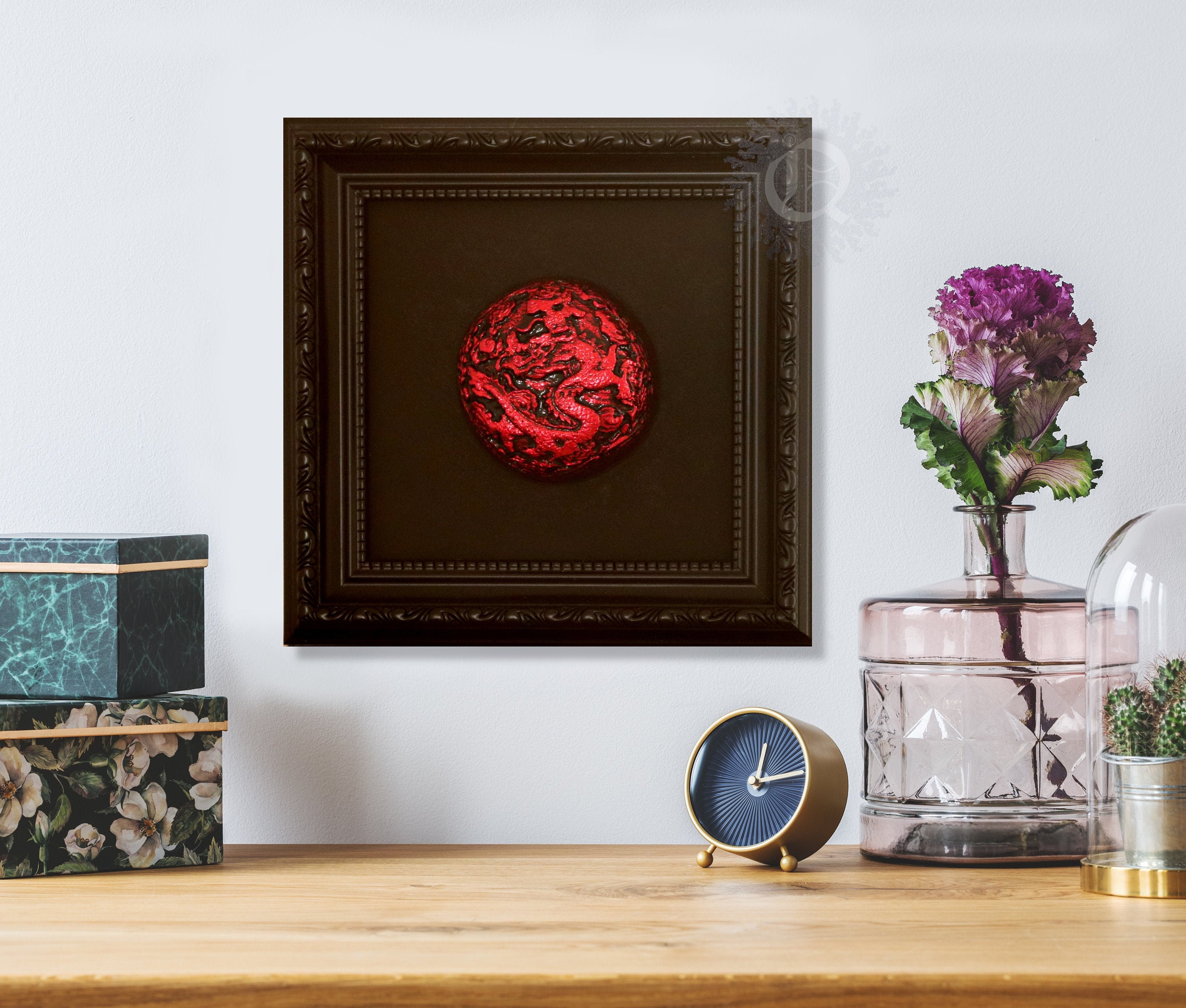 Chinese Dragon Wall Art Framed Painting Oil 3D Fantasy Wall Etsy