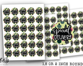 Special Delivery Stickers | Christmas Packaging Stickers | Thank You Stickers | Circle Sticker Sheets | Business Packaging | Small Business