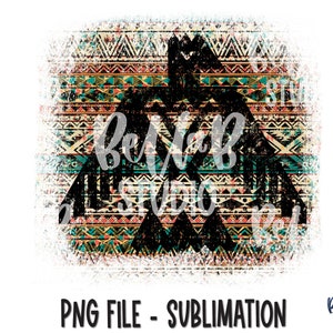 Thunderbird Sublimation Design, Tribal Thunderbird, Aztec, Boho, Southern, Southwestern, Western, Sublimation Digital Download, PNG