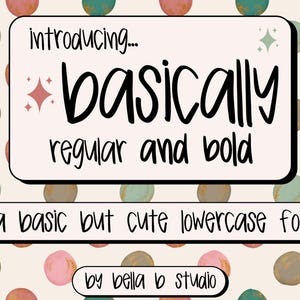 Basically Font, Basic Cute Font, Hand drawn, Handwritten Font, Cute, Preppy Font, Procreate Font, Funky Hand Lettering,OTF File,Teacher Font